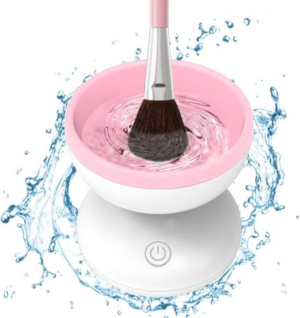 Electric Makeup Brush Cleaner- Hoedia Make Up Brush Cleaner Machine Portable Automatic USB Cosmetic Brush Cleaner Tools Brush Cleaner Spinner for All Size Beauty Makeup Brushes Blender Cleaner
