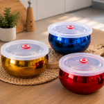 High Quality Stainless Steel 3Pcs Container Bowl Set With Airtight Lid