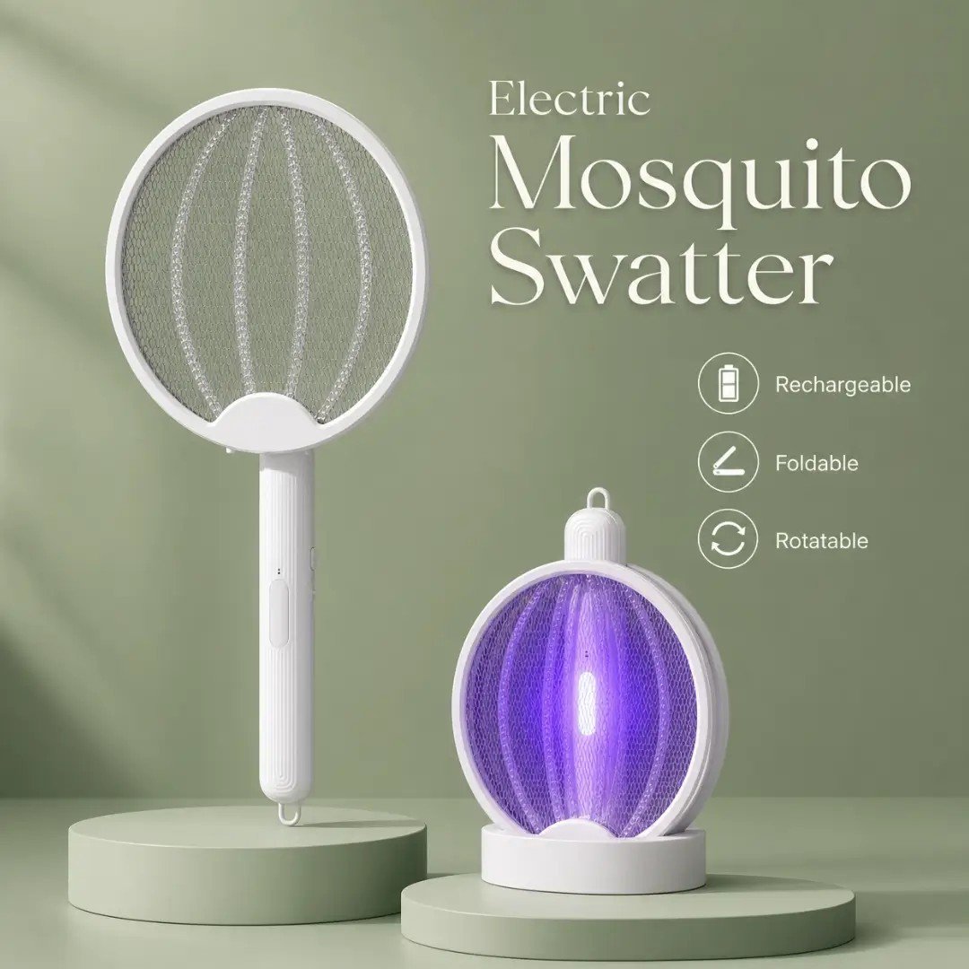 2026/09/17894129251566904919531124936589.jpg New Foldable UV Mosquito Killer Rechargeable Racket - Image 1