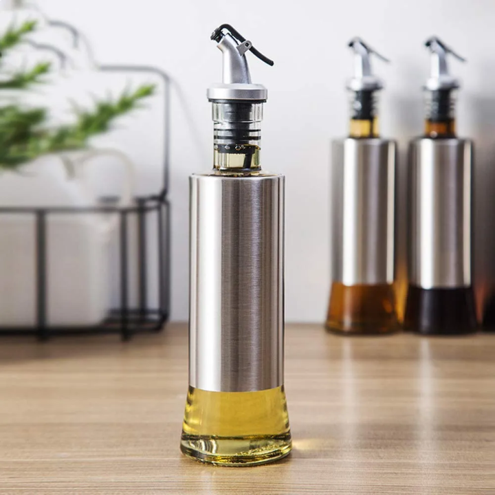 2026/09/17894135000938787035639720048569.png 200ml Glass Oil Dispenser stainless steel Olive Oil Bottle Kitchen Cooking ... - Image 1
