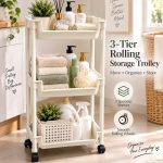 Rolling Storage Cart Wheels 3 Tier Narrow Organizer