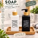 Soap Dispenser Bamboo Pump Refillable Liquid Hand Doap Dispenser