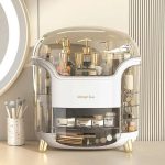 Luxury Desktop Cosmetics Organizer Dustproof And Waterproof Makeup Vanity Organizer