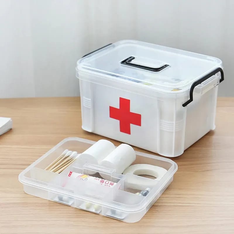WhatsApp Image 2026-09-06 at 12.56.51 AM Medical Box First Aid Box With Portable Handle Family Emergency Kit Detachable Tray 2 Layer Storage Multi-Purpose Box - Image 1