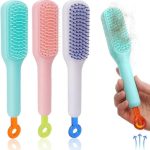 Self Cleaning Hair Brush / Anti-static Massage Comb / Effortless Hair Removal and Cleaning / Telescopic Hair Styling Tool