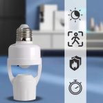 Smart Motion Sensor Bulb Holder, Auto On/Off Light Socket Adapter, Motion Sensor Light Bulb Socket Adapter, Smart Bulb Holder with Motion Detection